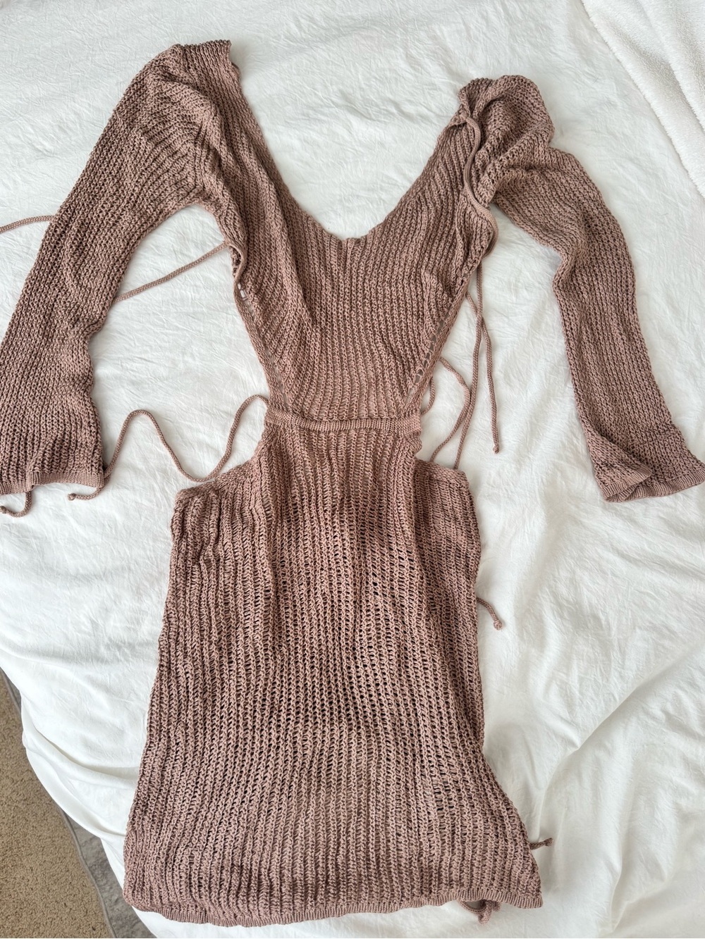 Women's Knit Open-Back swimsuit cover up in Mauve